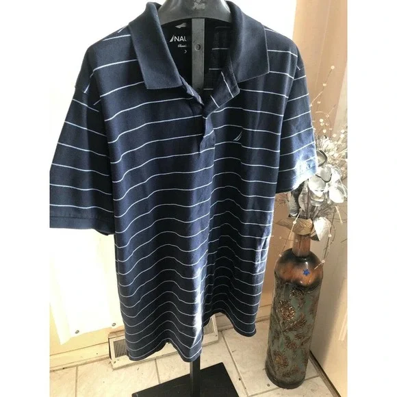 Nautica Men's Striped T Shirt Sleeve Collar Polo Shir - Picture 5 of 12